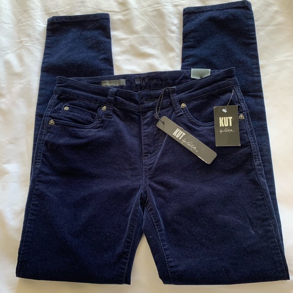 Kut from the Kloth Pants - KUT Diana Skinny Leg Sz 2P Dark Blue Corduroy NWT